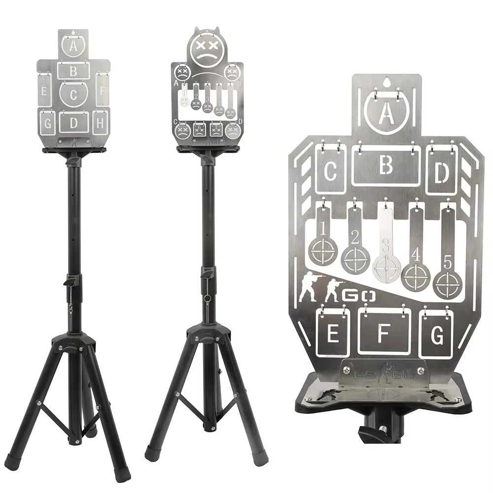 

New Tactical Stainles Steel Target Automatic Reset Alphanumeric Target for Soft/Water/BB Bullet Shooting Training Metal Target