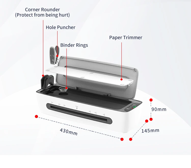 Home School Office 125mic 6 in 1 A3 Laminator Machine kit with trimmer Corner rounder Puncher