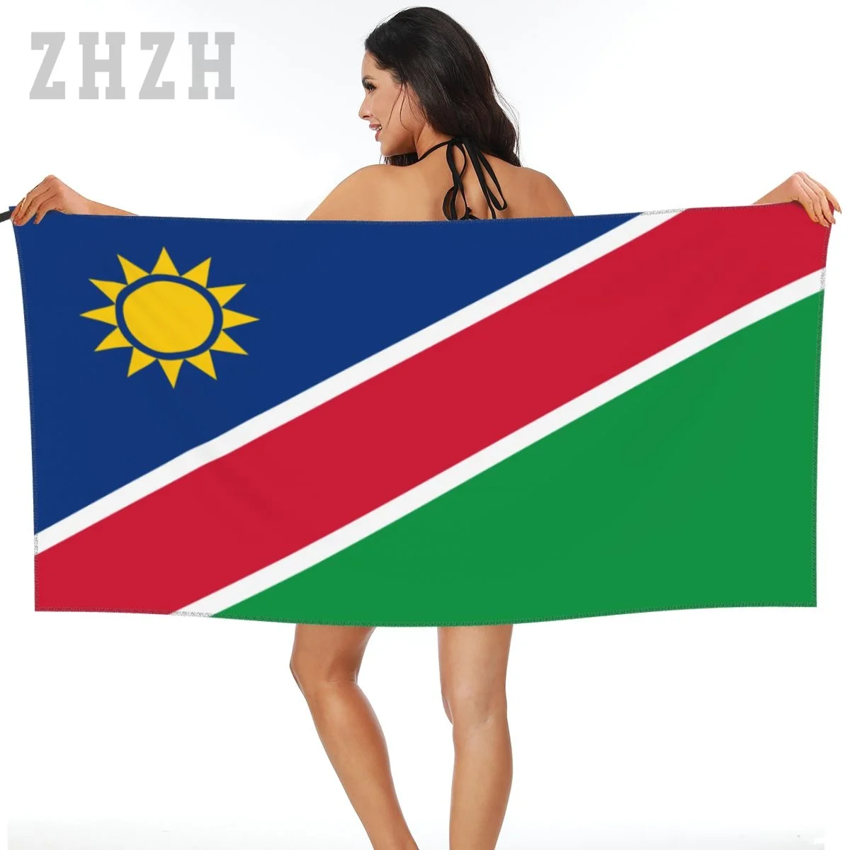 More Design Namibia Flag Emblem Bath Towel Quick dry Microfiber Absorbing Soft Water Breathable Beach Swimming Bathroom