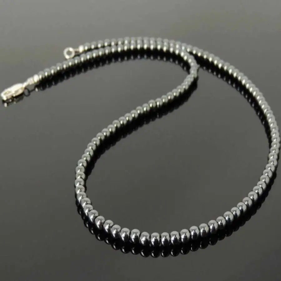 

Handmade hematite bead 18in necklace,men's cuff button necklace,Ramadan prayer bead,women's meditation,holiday gift,daily wear