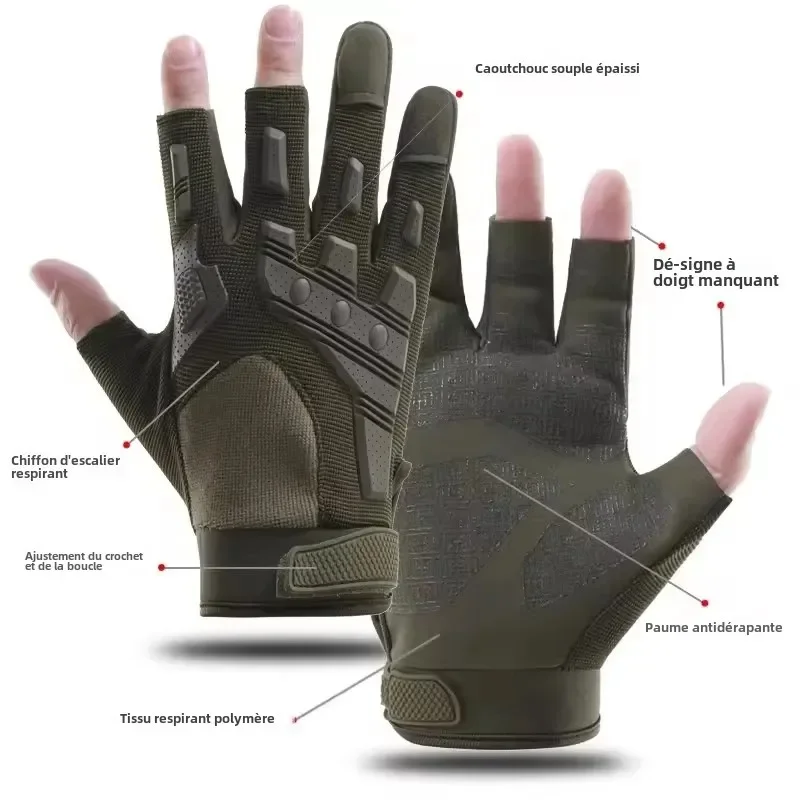 قفازات تكتيكية للنساء والرجال في الهواء الطلق تسلق الصخور إصبع تسرب التدريب المضادة للانزلاق حماية ركوب الدراجات قفازات تكتيكية #4