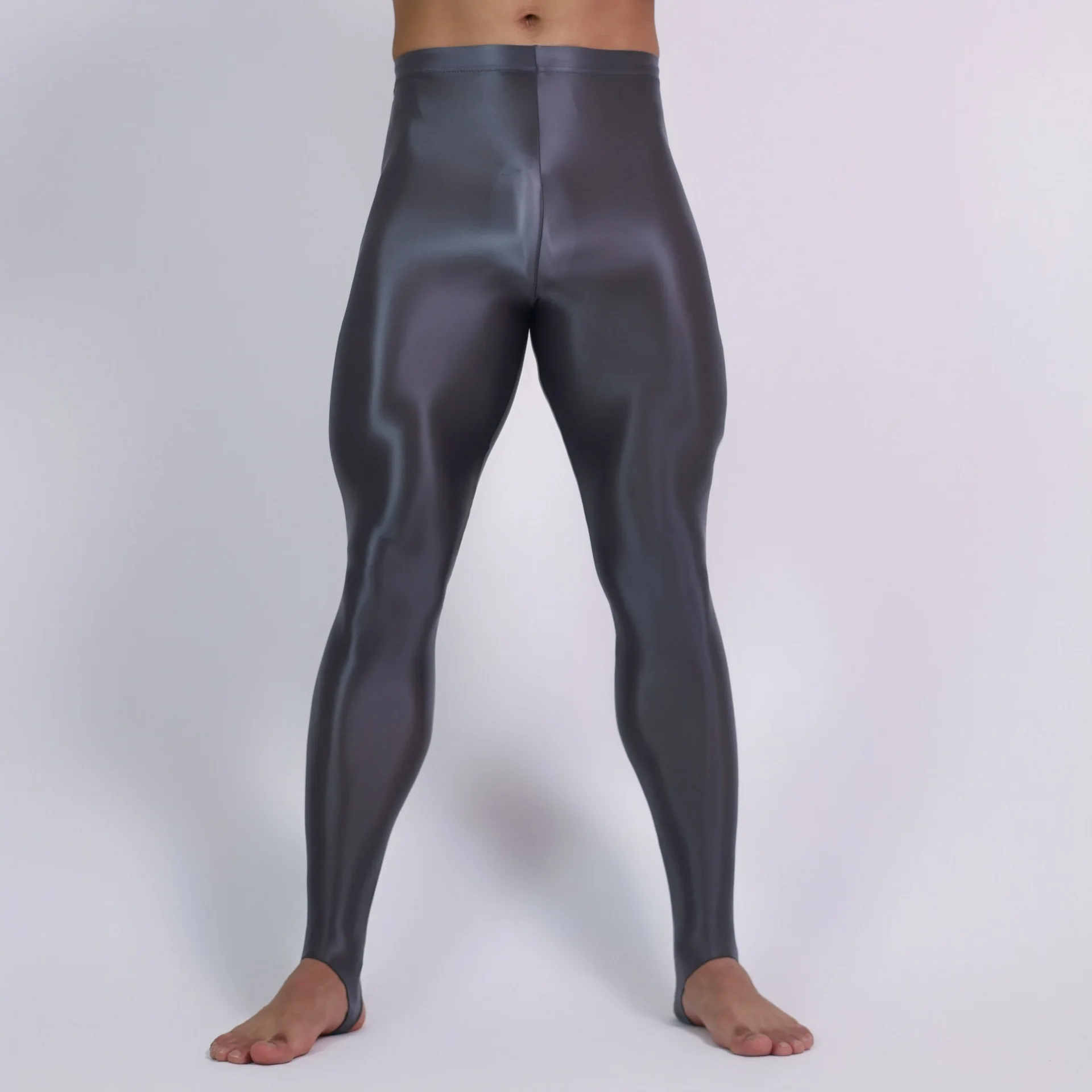 

Glossy High Waist Gym Men Leggings Seamless Tight Workout Sports Fitness Yoga Pants