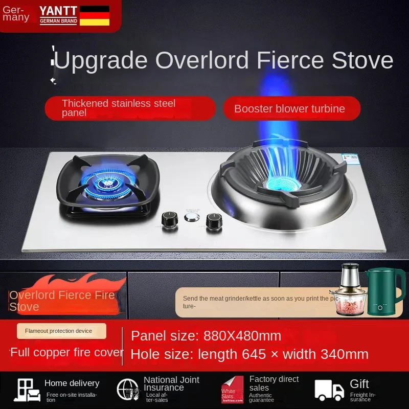 

Газовая плита с двойной горелкой на природном газе, 10 кВт, большая огневая мощь, нержавеющая сталь, защита от пламени, энергоэффективный уровень 1, бытовой уровень