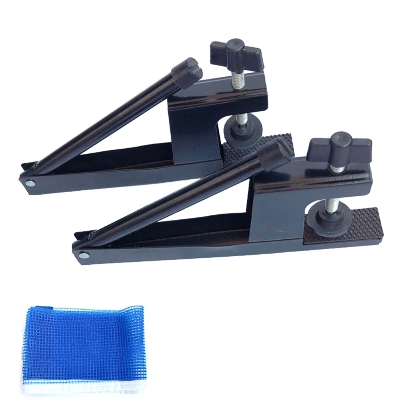 Table Tennis Net and Post Set Pingpong Meshs Net Clip Adjustable Screw Clamps