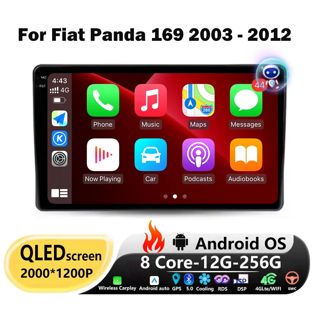 

Беспроводной Carplay для Fiat Panda 169 2003 2004 2005-2012 Android Авто Авто Радио GPS Навигация Мультимедийный Плеер Стерео Инструменты