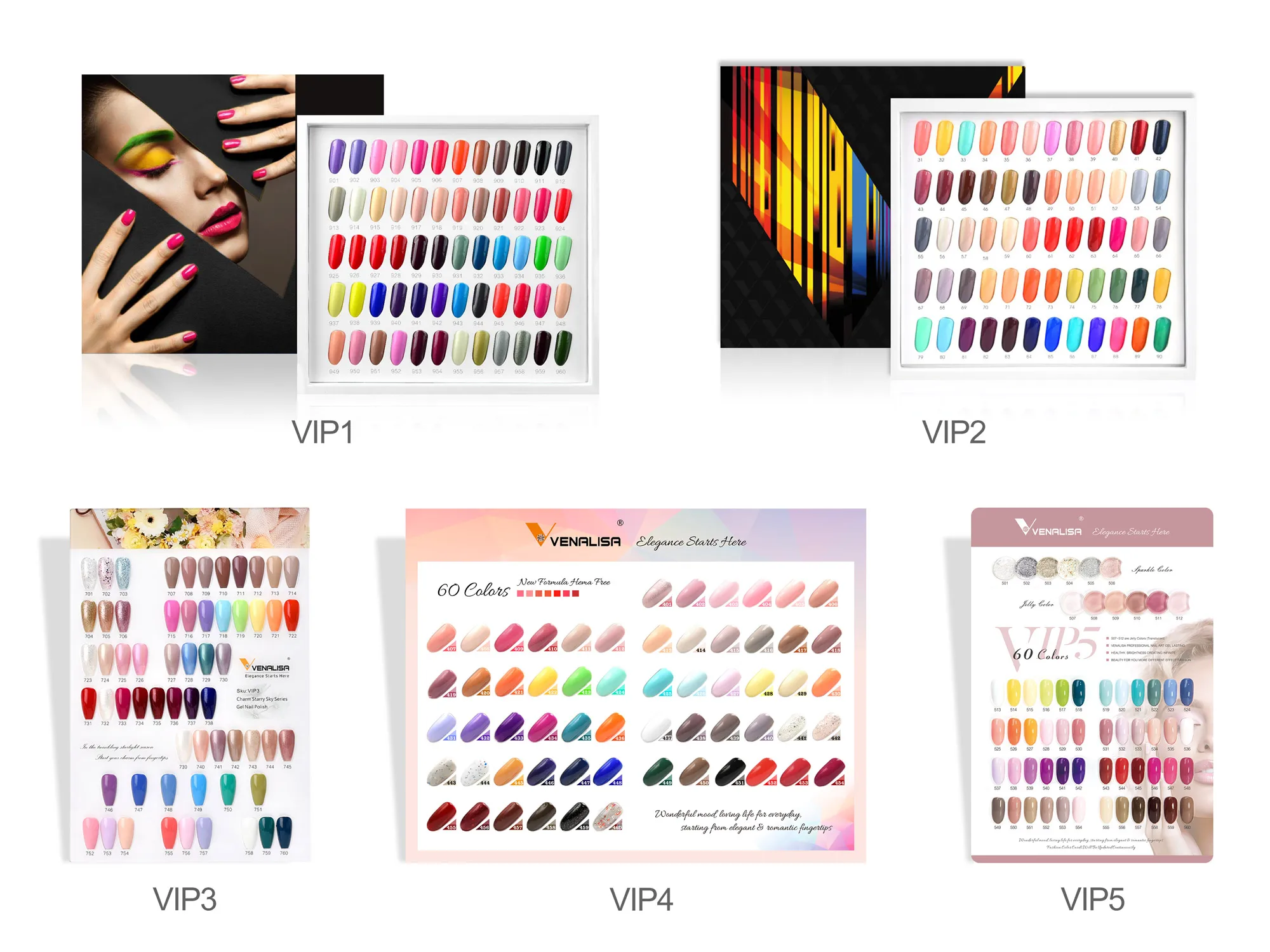 TPO/HEMA FREE VENALISA VIP Kit Nagelgelpoliermittel Markenkoffer Gel Kit Perfektes Pigment Professionelles Nail Art Langlebiges Gel – Detail 2