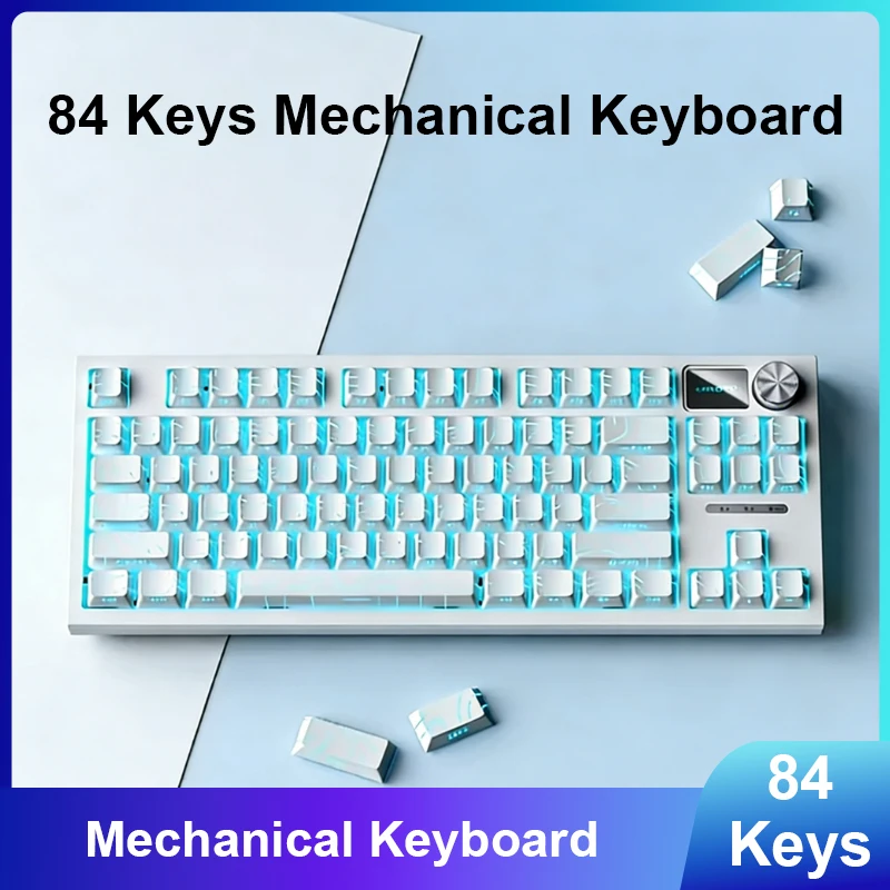 

Механическая клавиатура LT84 для игр и набора текста с конструкцией Gasket Mount, проводная, с RGB-подсветкой, настраиваемая, с боковой гравировкой