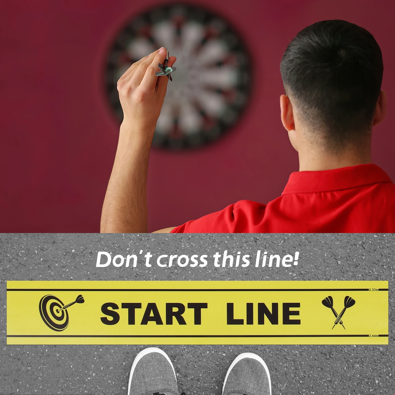 

Dart Floor Marker Throw Ground For Aiming Guide Durable Accessories Visible Supplies Throw Notice Marker Ground