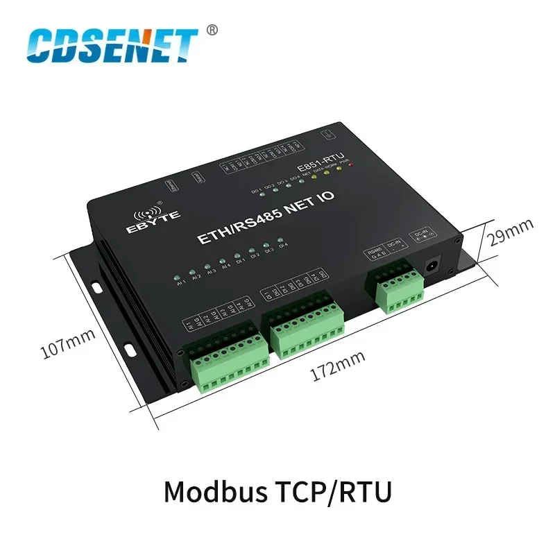 Ethernet RS485 12 Way Network IO Controller Modbus TCP RTU Analog Digital Input Relay Output Master Slave Socket Connection