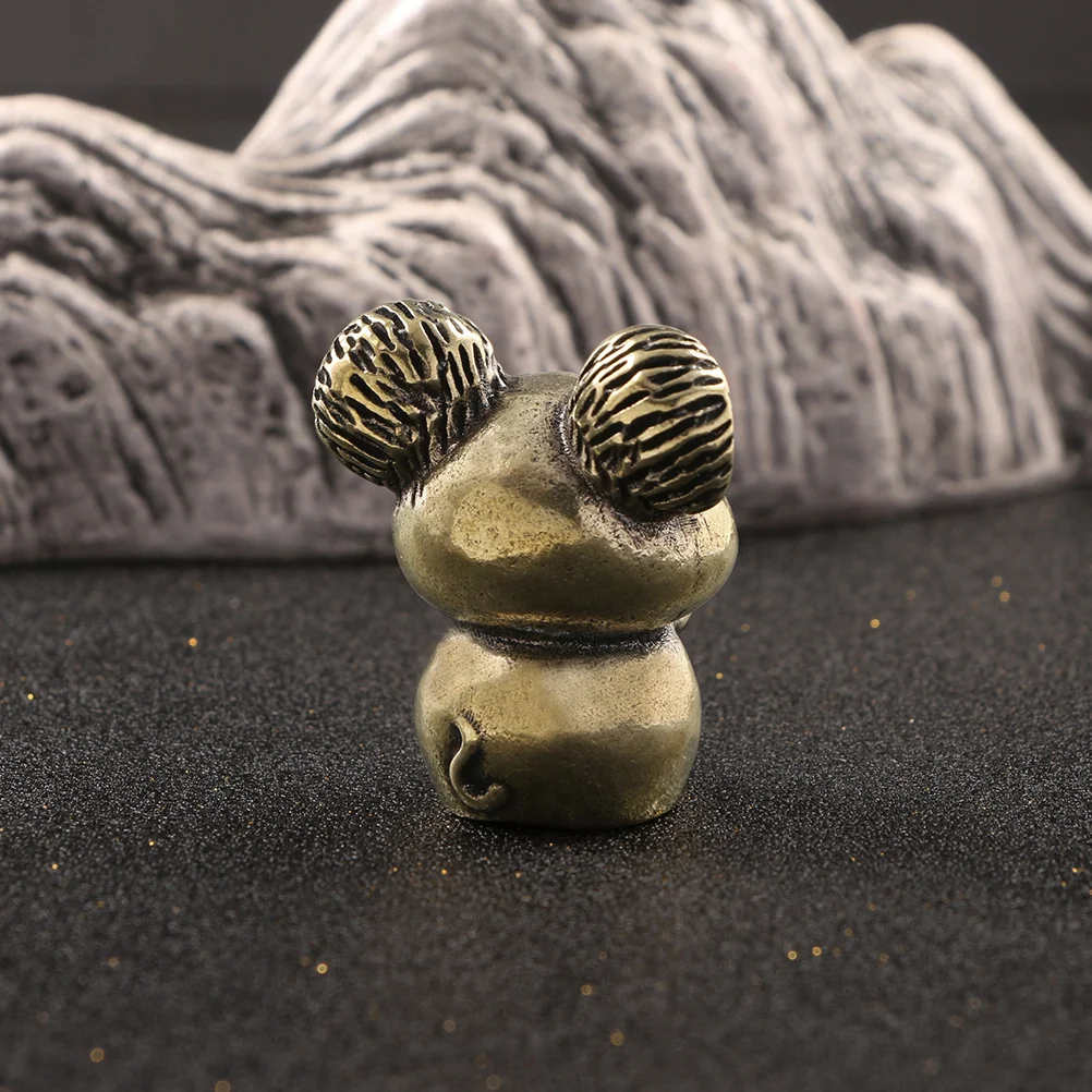

Lovely Brass Mouse Decor Exquisite Carve Creative Home Office Supply Unique Accent Housewarming Gift Car Decor