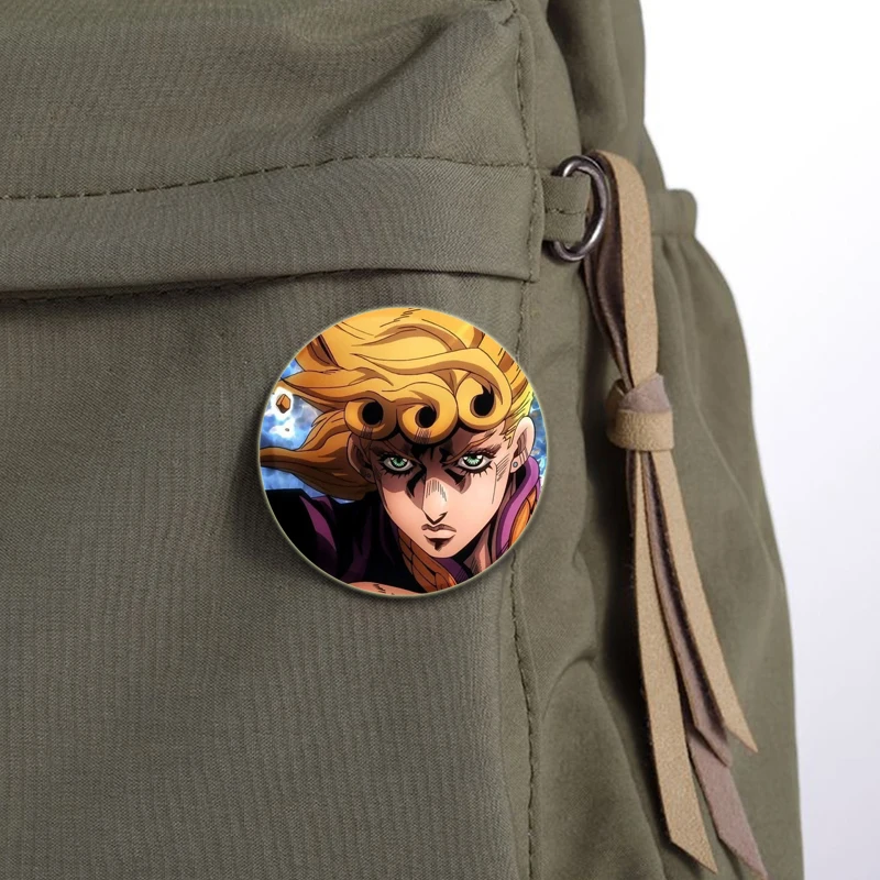 32/44/58mm JoJo Bizarre Adventure Anime Pins Brooch DIY Buttons Snap-in Craft for Bag and Clothes Decoration