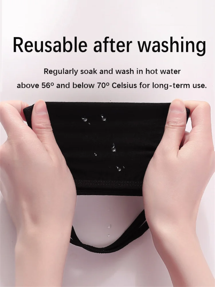 قناع من القطن الخالص بلون موحد، قناع رقيق ثلاثي الأبعاد مخصص، قناع غبار للسفر في الهواء الطلق للرجال والنساء، قابل للغسل #2