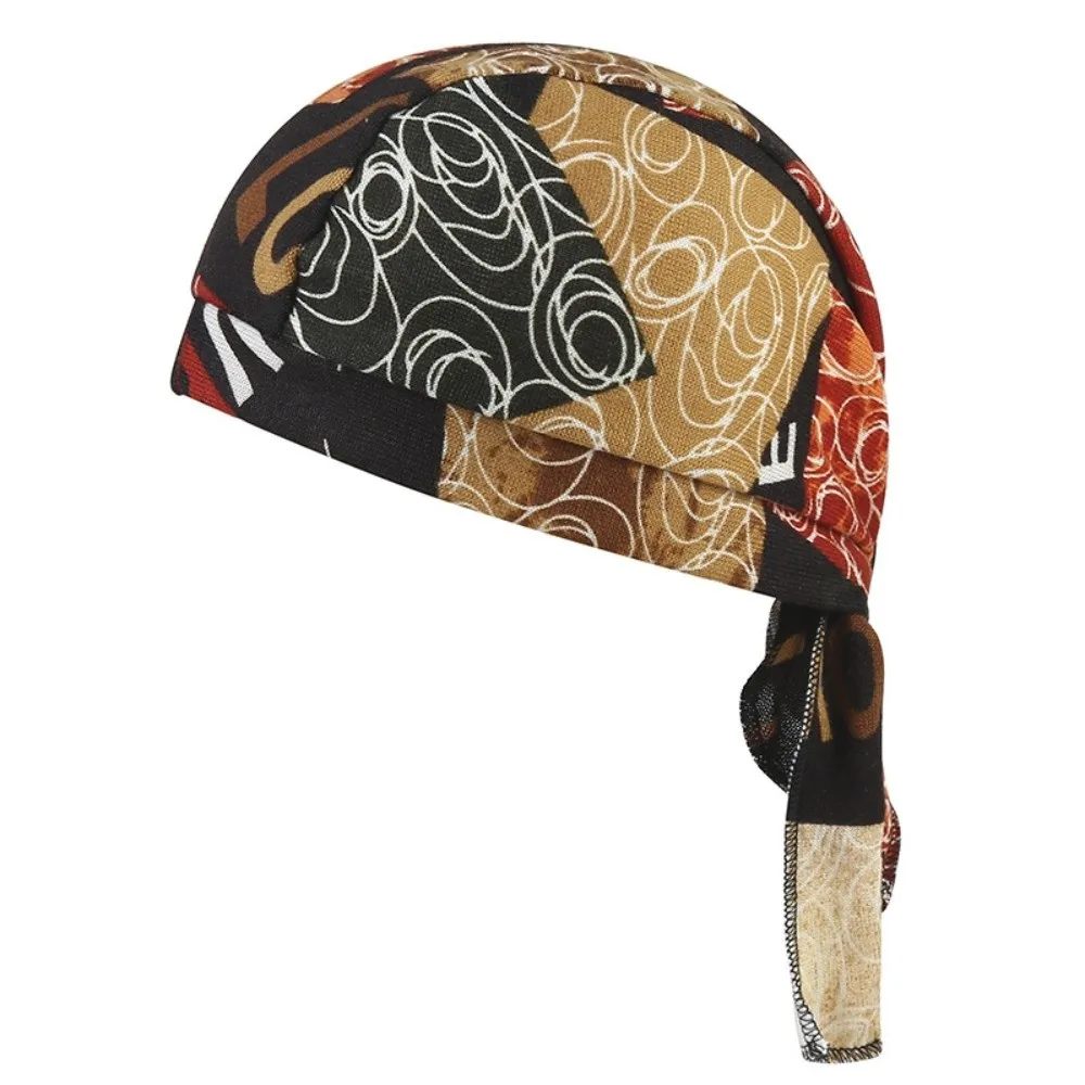

Fashion Accessory Paisley Print Hijab Caps Breathable Quick Dry Pirate Hat UV Protection Adjustable Bandana Headscarf Unisex