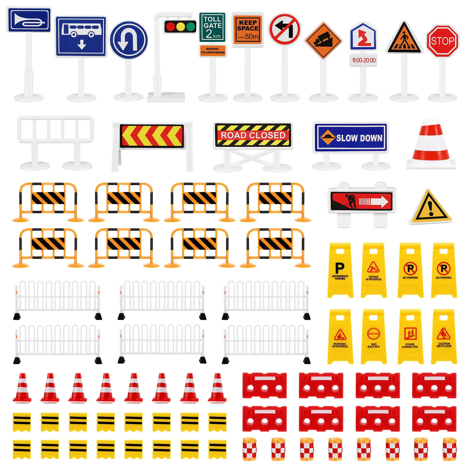 

Simulated Traffic Barricades Children Road Signs for Kids Childrens Toys Transportation Toddlers Play Street