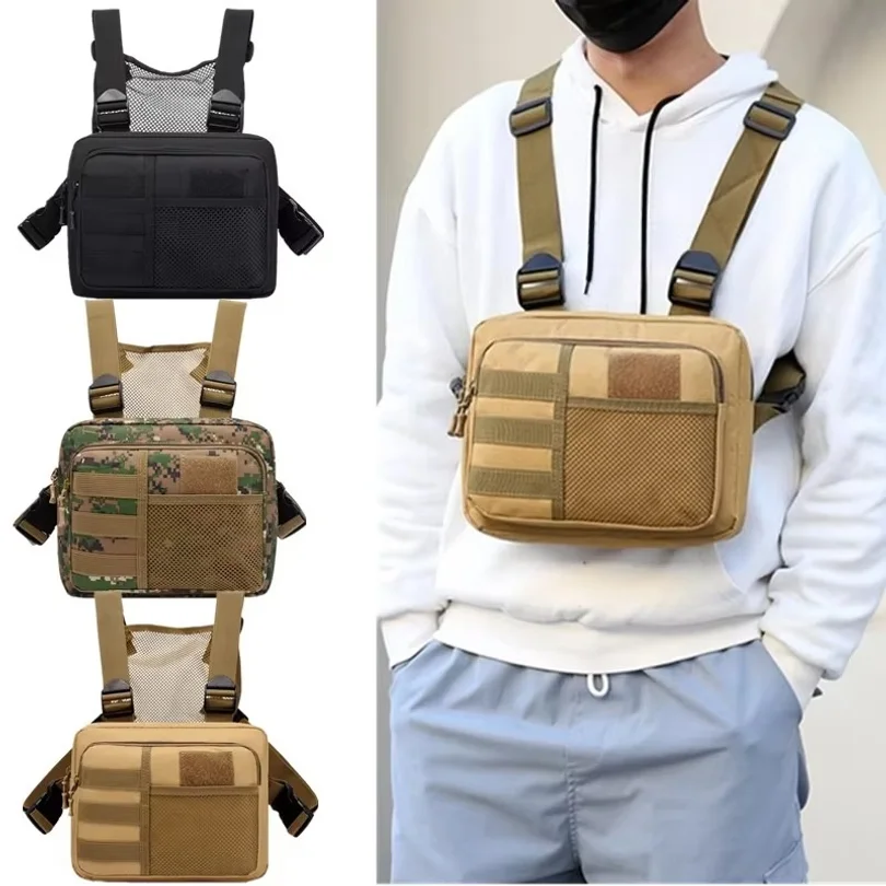 Tactics Vest Bag Streetwear Chest Bag Fashion Portable Oxford Outdoor Multi-pockets Bags Waterproof for Running Travel Wholesale