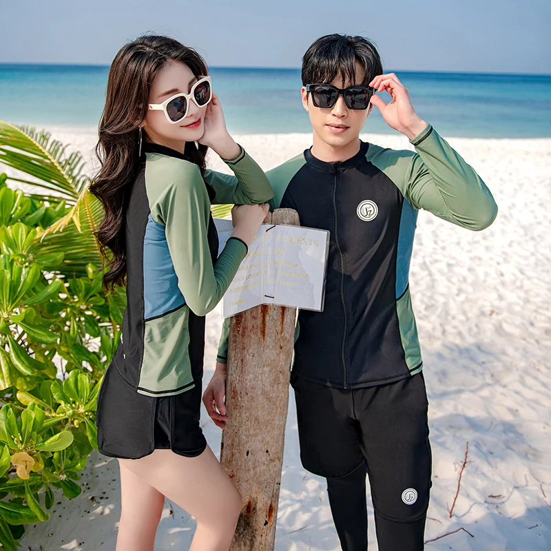 Wisuwore 2023 New Couple Diving Suit Women's Long Sleeved Pants Sunscreen Floating Diving Quick Dry Surfing Suit Men