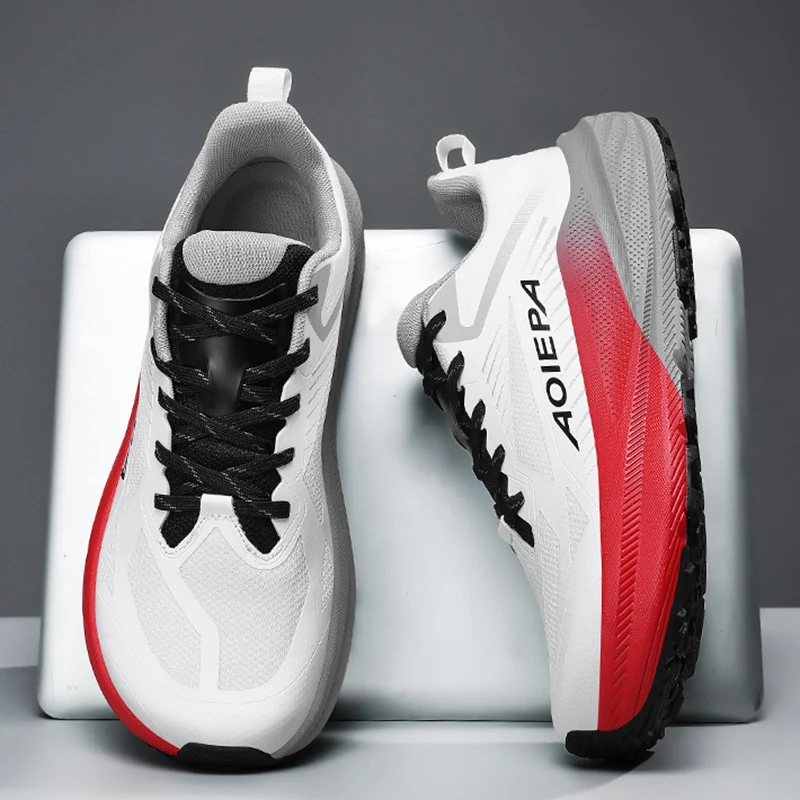 Men's Shoes New Breathable Comfortable Mesh Jogging Sneakers Men High Rebound Shock Absorption Long Distance Training Sneakers