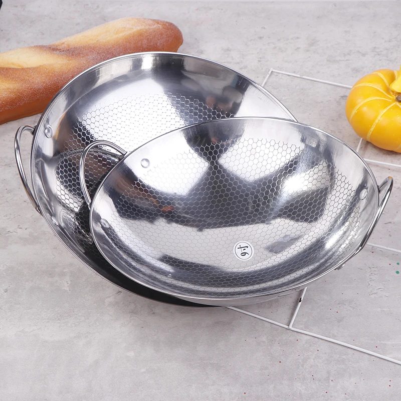 

Stainless Steel Honeycomb Skillet Non-Stick with Handle Scratch-Resistant Cooking Dry Boiler Alcohol Stove Camping Cookware