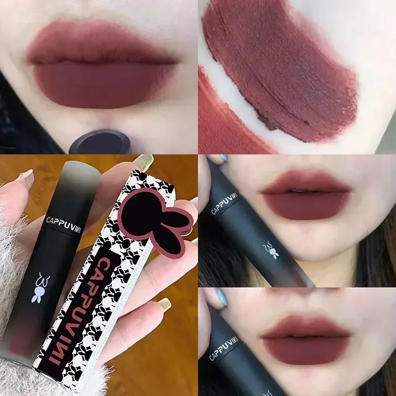 6 colori velluto opaco fango labbra rossetto liquido impermeabile lucidalabbra nudo tazza antiaderente a lunga durata donne sexy smalto per labbra cosmetico