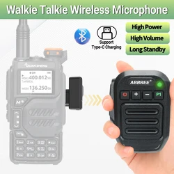 Wireless Bluetooth Microphone Handheld Speaker MIC Type-C for Baofeng UV-5R 5RH 21 Pro Quansheng UV-K5 K6 Ham Radio Accessories