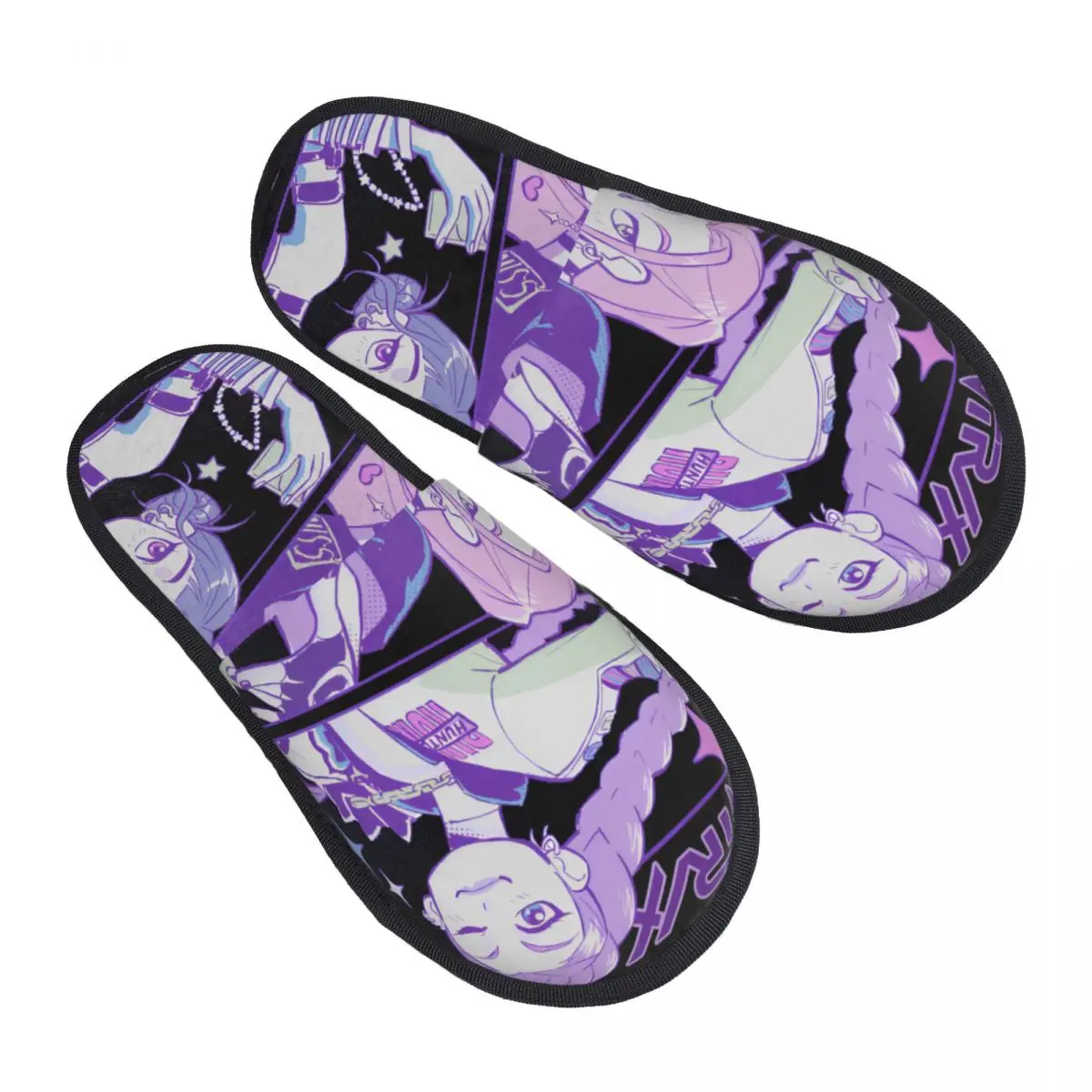 

Custom Print Women Kpop Demon Hunters Huntrix House Slippers Soft Warm Memory Foam Fluffy Slipper Indoor Outdoor Shoes