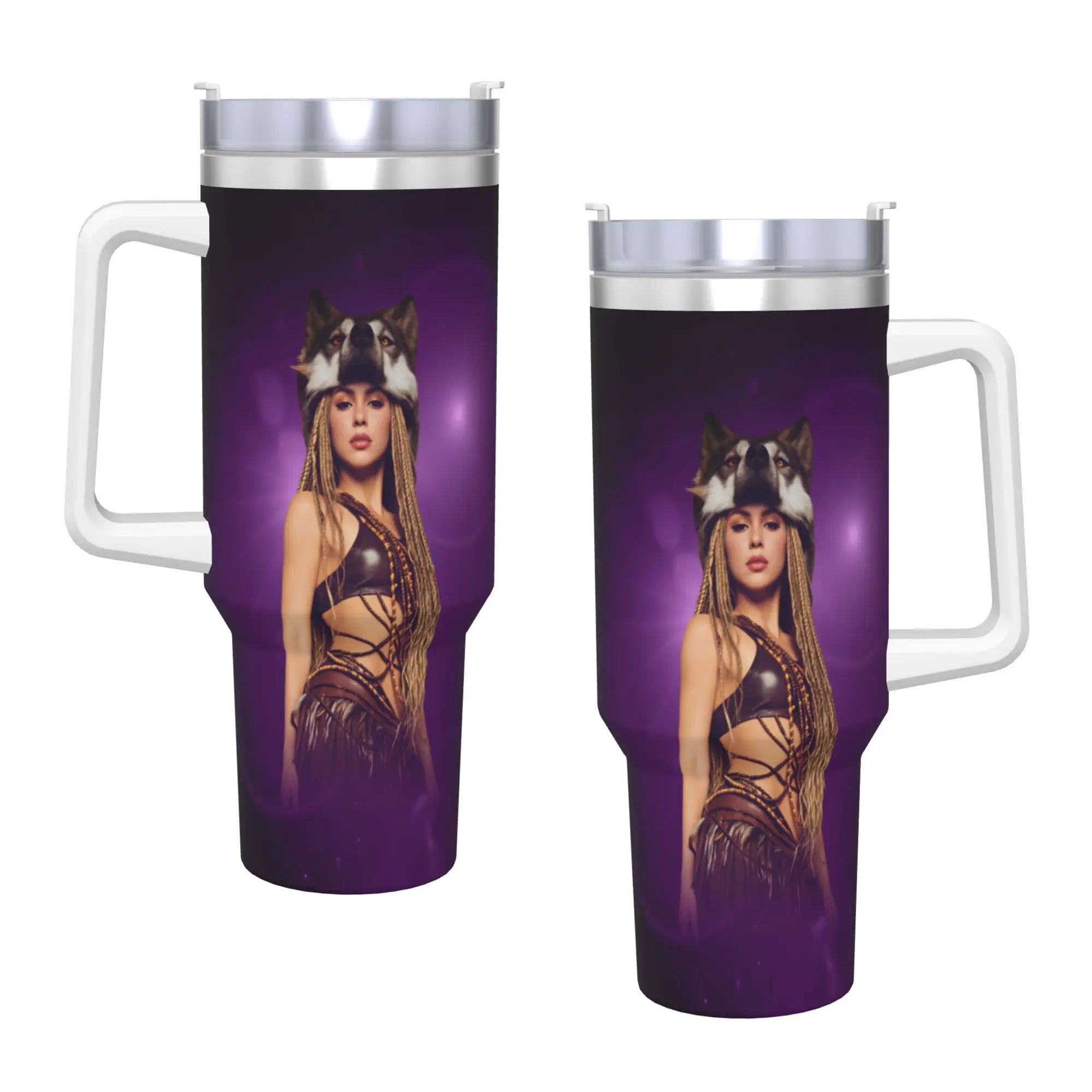 Singer S-Shakira Tumbler  Cold and Hot Water Bottle Portable Stainless Steel Coffee Mug Graphic Beach Car Mugs