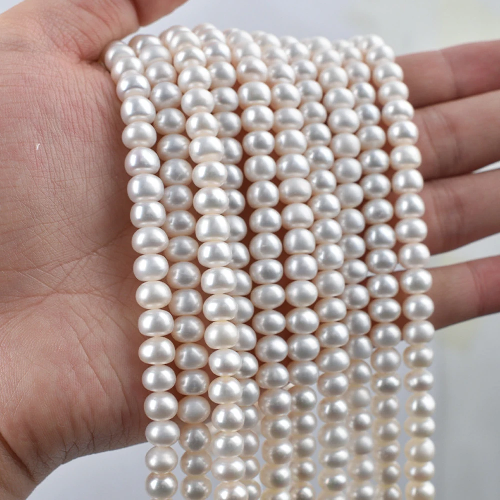 

AAA 7-8mm High Quality Bread Shape Pearl Loose Beads Natural Freshwater Pearls Beads for Jewelry Making DIY Necklace Accessories