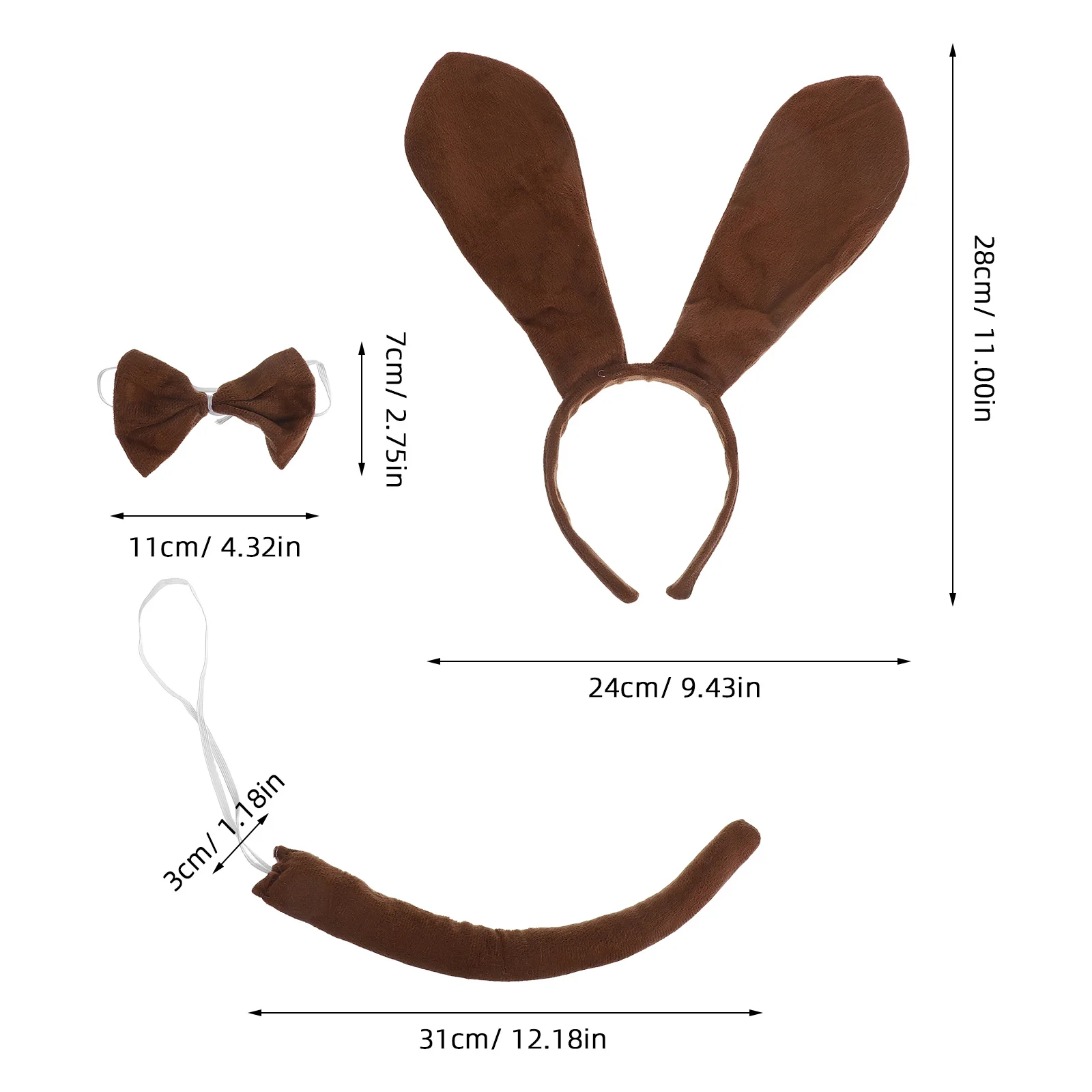 Kids Dog Headband Ears Tail Costume Set Easy Wear Role Play Party Puppy Outfit Cute Unique Design for Boys Girls