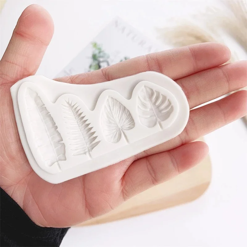 4 Leaves Cake Mould Silicone Mold Chocolate Candy Baking Fondant Cake Decorating Tools Fan Shaped Resin Tools