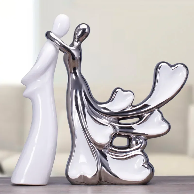 

Nordic abstract Lover Figurine living room decor ceramic couple statue Crafts gifts Ornaments home decoration wedding decoration