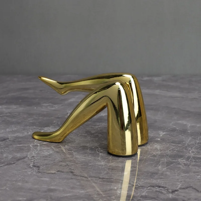 Facial/Lip/Leg Statues Gold Plated Artwork Decorations Desktop Resin Statues Human Body Sculptures