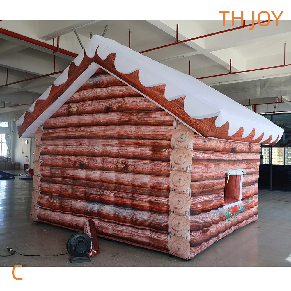 snelle luchtverzending, 2025 nieuwe opblaasbare kersthuis opblaasbare kerstman grotto tent voor kerstversiering