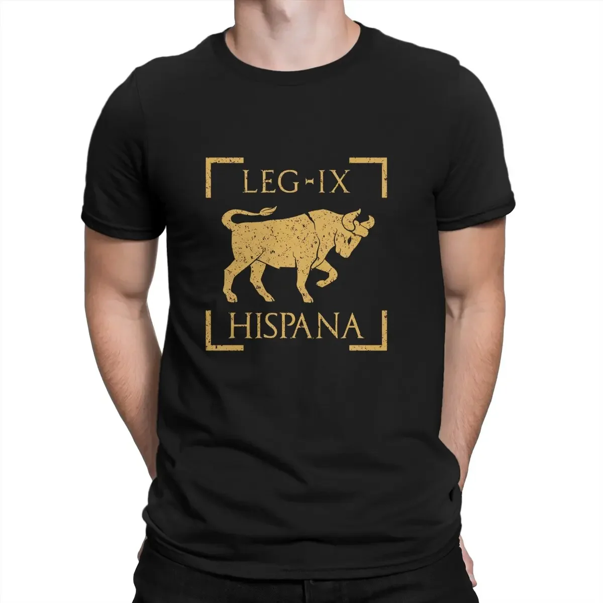 Men's T-Shirts Legio IX Hispana Taurus Emblem Vintage Cotton Tees Short Sleeve Ancient Rome T Shirt Crewneck Tops Adult