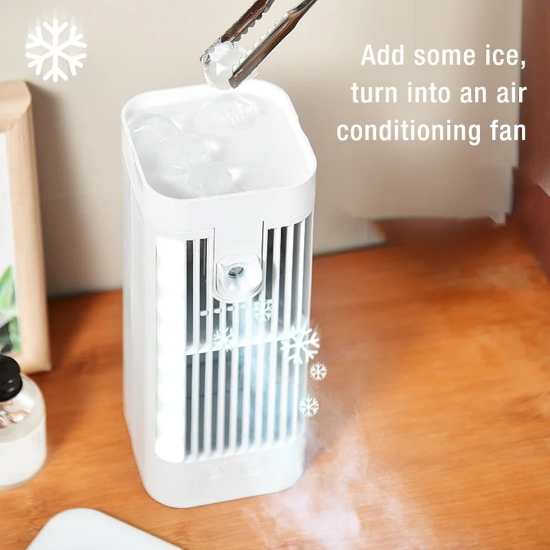 3 Speeds Portable Air Cooler Fan USB Personal Evaporative 120ml Tank Night Light 3600mAh Battery For Home Room