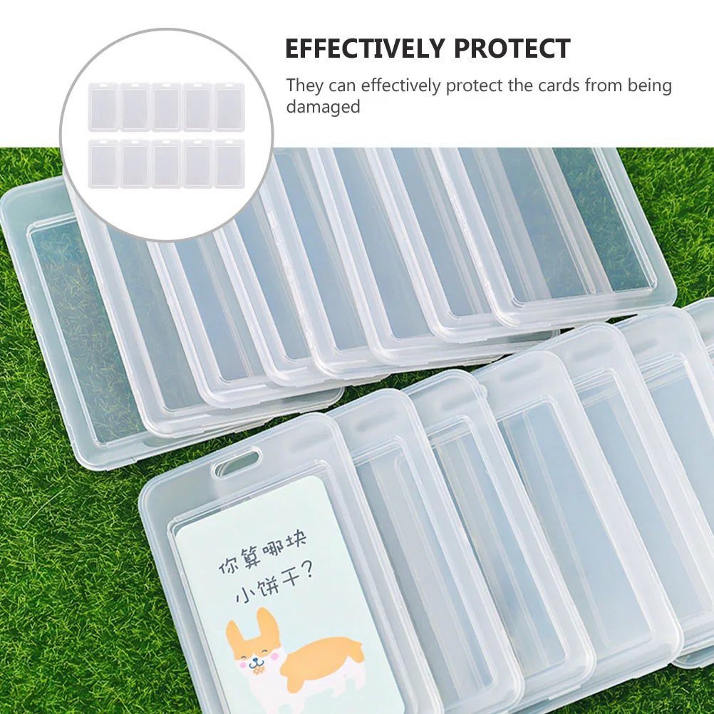 

20Pcs Waterproof Plastic Id Cards Holders Portable Name Tag Covers Multipurpose Cards Protector Work Travel School