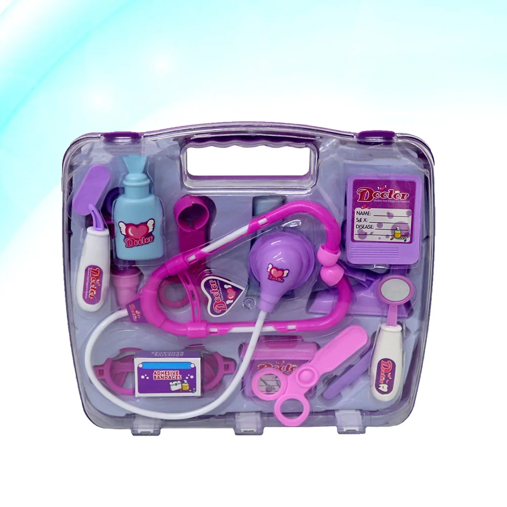 14 pezzi Kit medico Stetoscopio medico Giocattoli per bambini Ragazza Educativo portatile Giochi di finzione Bambino per ragazze