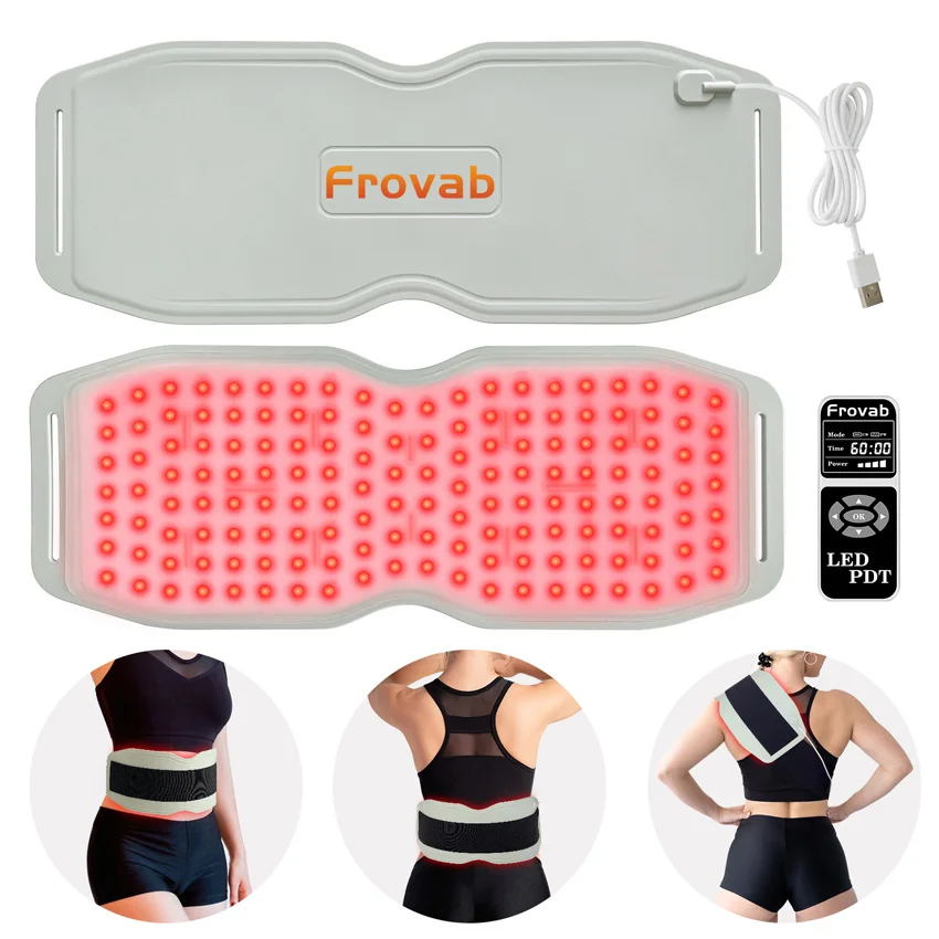 Frovab 660nm/850nm/940nm Led ceinture de thérapie par la lumière infrarouge rouge pour brûler les graisses minceur soulager la douleur soulagement complet du corps coussin chaud