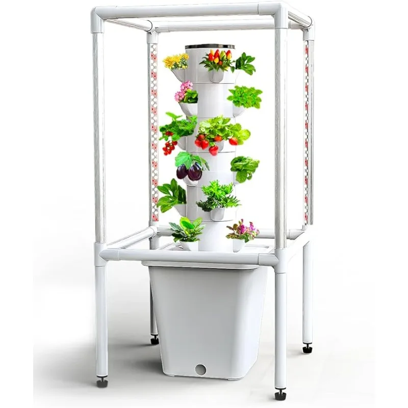 

Sjzx Tower Garden Hydroponics Growing System 18-Plant Indoor Vertical Garden LED Timing Grow Light Germination Kit Water Level