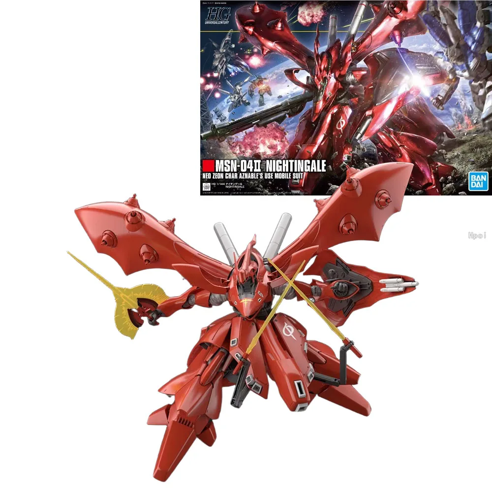 متوفر في المخزون بانداي الأصلي GUNDAM HG 1/144 MSN-04IINIGHTINGALE أنيمي عمل أرقام الجمعية اللعب هدية جمع نموذج الحلي #2