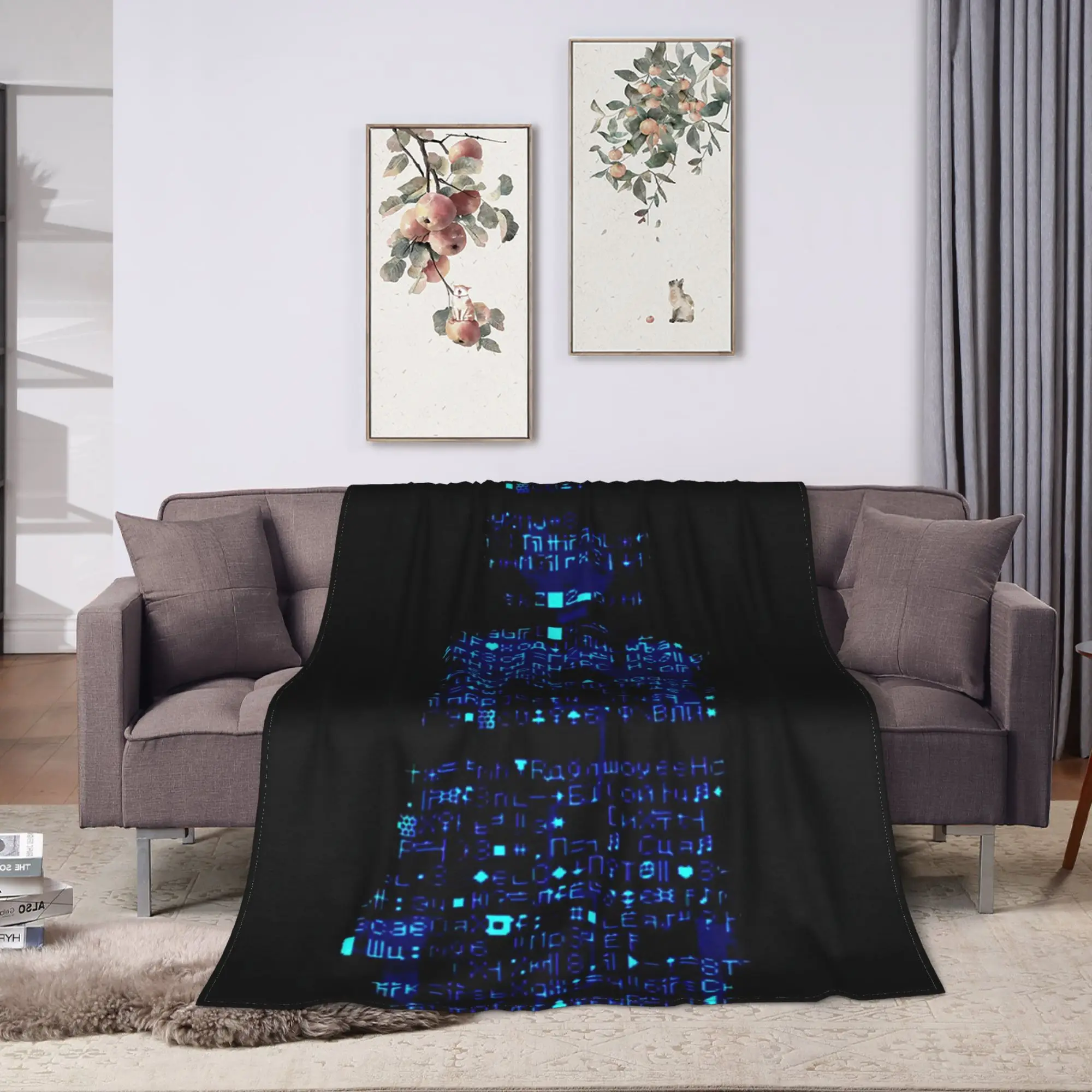 Serial Experiments Lain Warm Soft Blanket  Children Plush Throw Blanket Novelty Couch Chair Flannel Bedspread Sofa Bed Cover