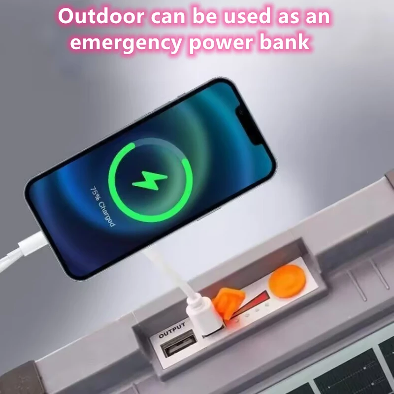 خيمة تخييم خارجية معلقة ضوء خارجي محمول مقاوم للماء شحن بالطاقة الشمسية سعة كبيرة مع فتيل LED 2400 مللي أمبير في حالات الطوارئ