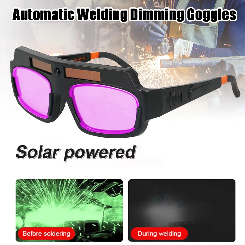 

1pc Automatic Dimming Welding Glasses Solar Powered Goggles Set Argon Welding Glasses Welding Machine Protective Goggles Tool
