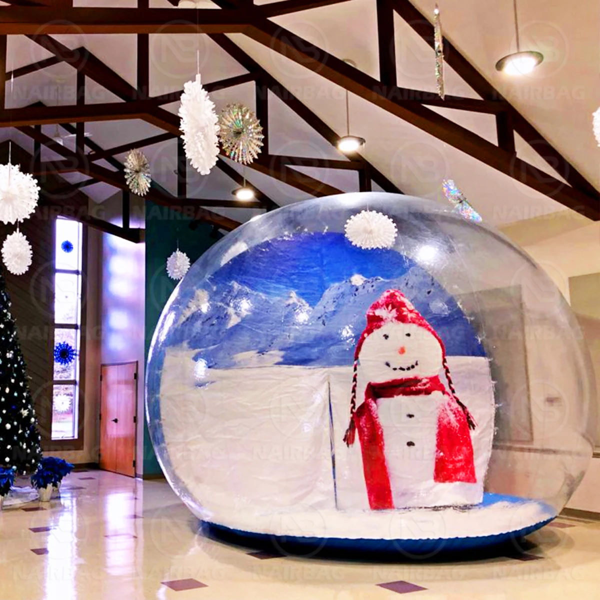 Globe à neige gonflable pour Halloween, stand Photo, toile de fond, tente à bulles transparentes, dôme d'air, Globe à neige (sans saut)