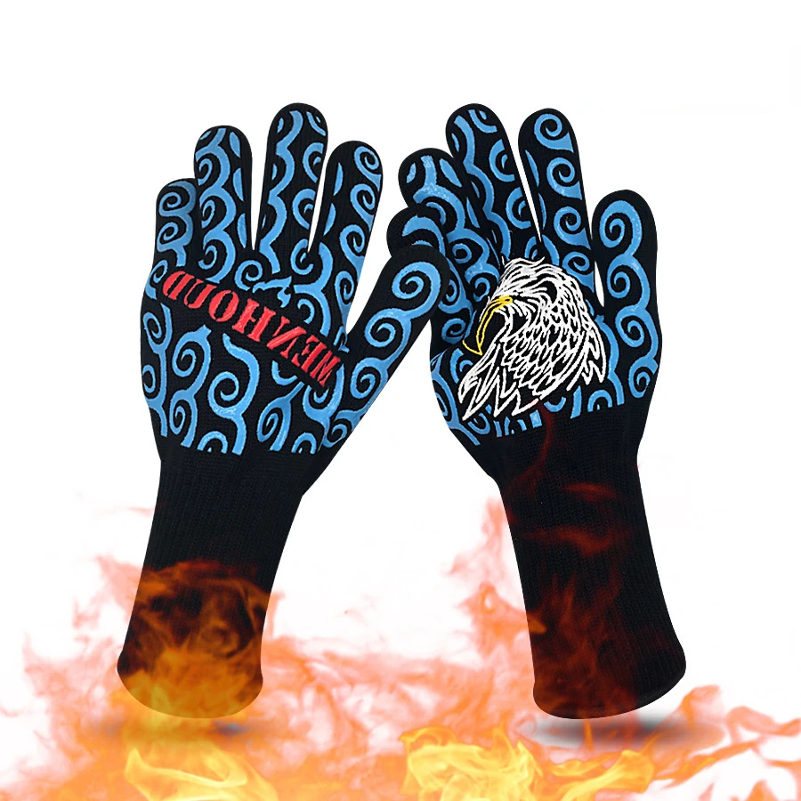 1 Uds. Guantes para barbacoa resistentes a altas temperaturas, guantes para horno 500 800, guantes ignífugos con aislamiento térmico para barbacoa, guantes de protección laboral