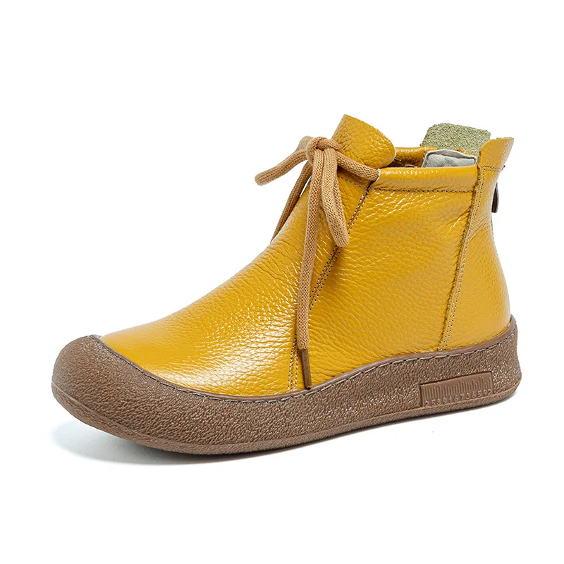 

Autumn Early Winter Genuine Leather Shoes Women Ankle Boots Soft Retro Brand Ladies Fashion Boots Plus Size 41