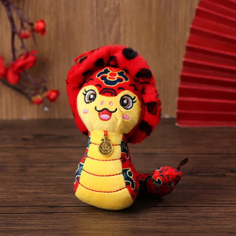 1Pc 2025 Snake Year Mascot Doll Pendant Zodiac Snake Chinese Ornament New Year Gift Plush Toy Festival DIY Accessories