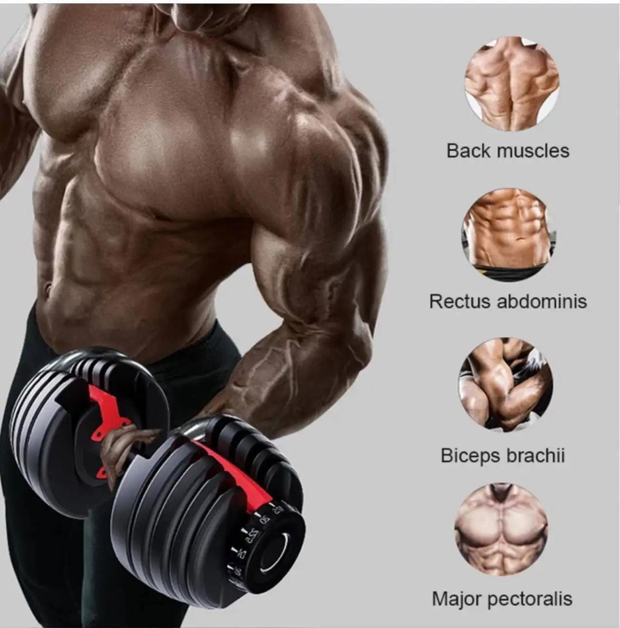 Home Fitness Equipment Fast Adjust Handle 52.5LB Weight Set Comprehensive Fitness Exercise Adjustable Dumbbell Iron