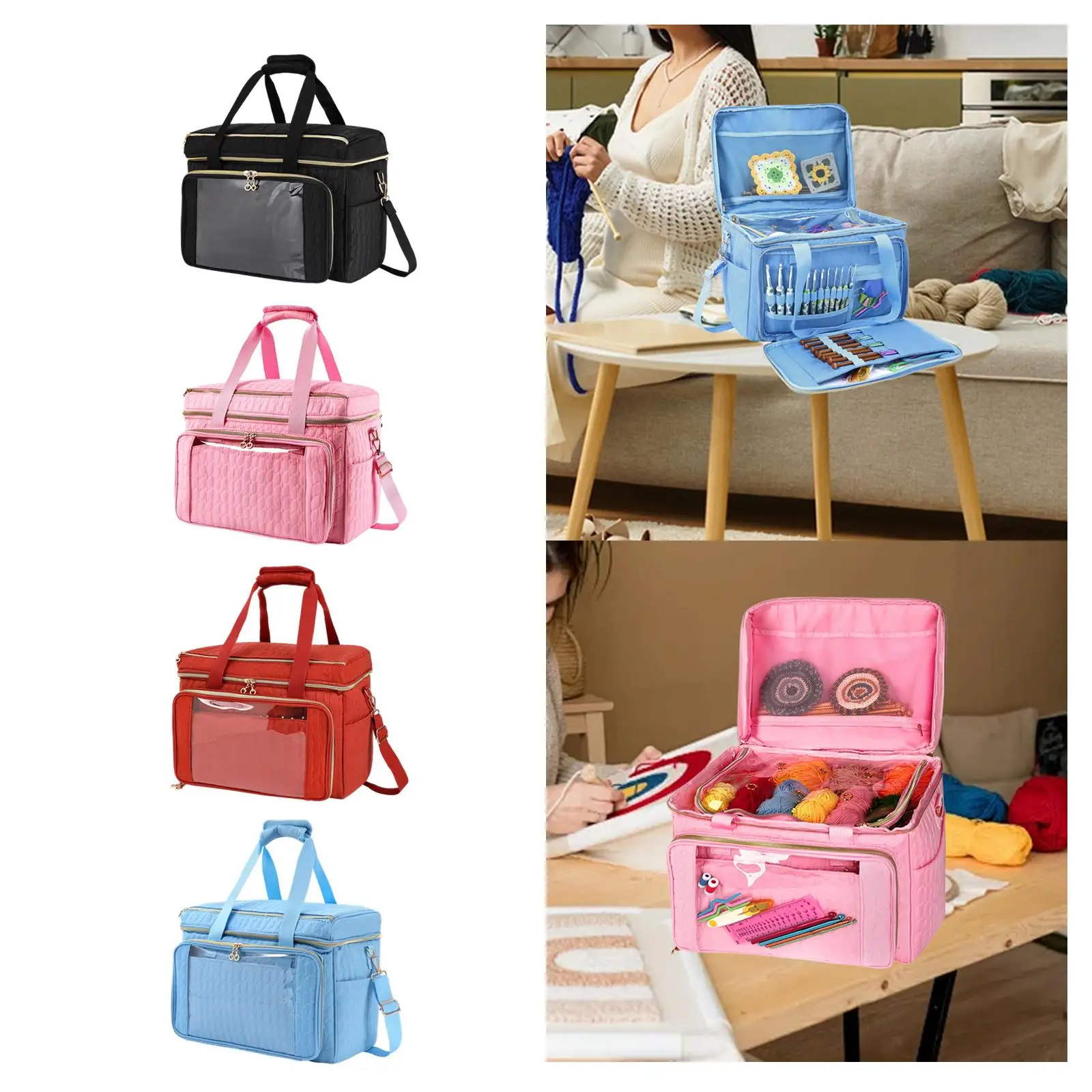 

Сумка для вязания, портативная ручка, сумка для шитья, большой держатель для пряжи, сумка для вязания крючком для рукоделия, угловая столешница, магазинная скамейка, день рождения