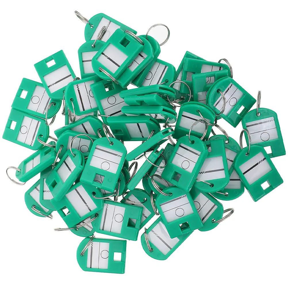 35Pcs Plastic Key Tags with White Writeable Labels and Clear Protective Covers Key Classification Tags for Organization