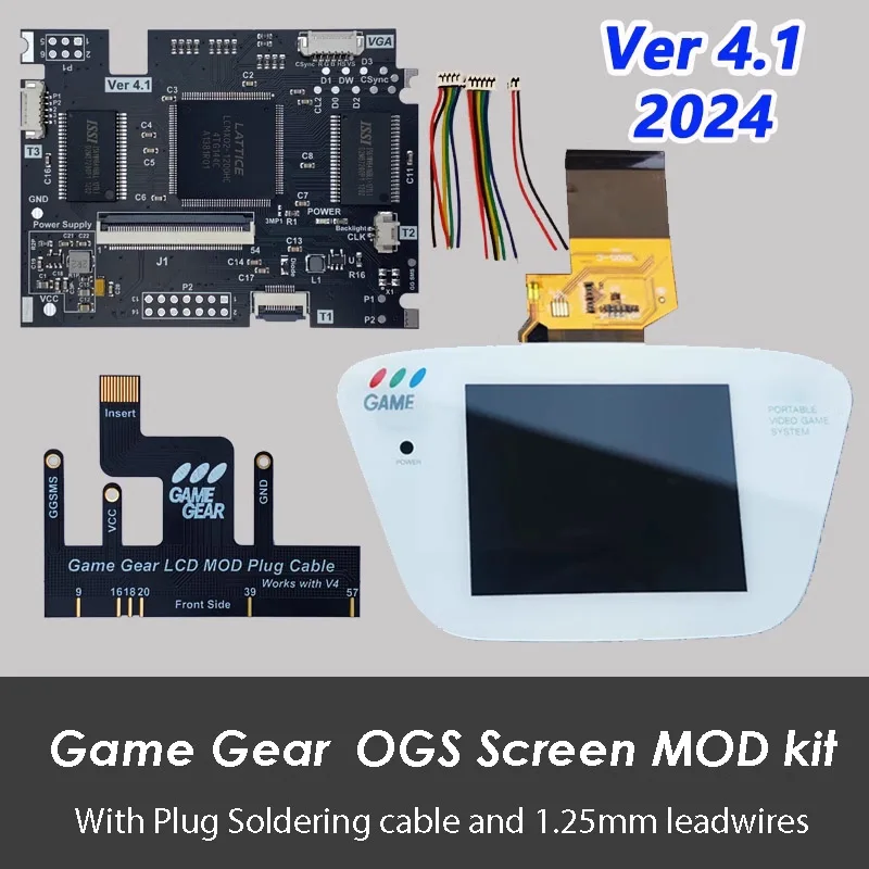 New V4.1 LCD Screen Full Fit Integrated Screen Kit For SEGA Game Gear GG Console  V4 IPS Pre Laminated LCD Screen Backlight Kits